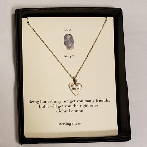 b.u. Sterling “Friend” Heart Charm Necklace So Valentine~! - Picture 2 of 7